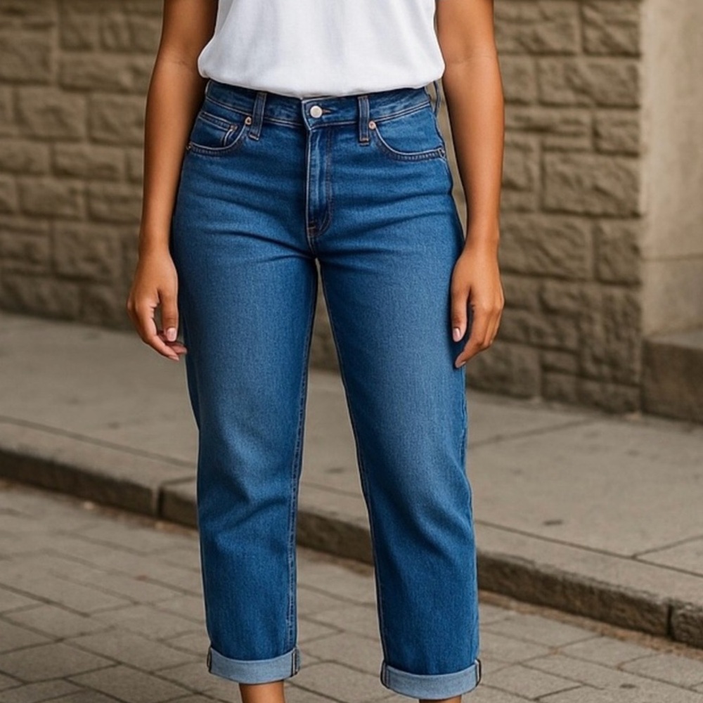 Levi Jeans Denim Blue Ankle Women 29 Waist Stretch Red Tag 5 Pocket